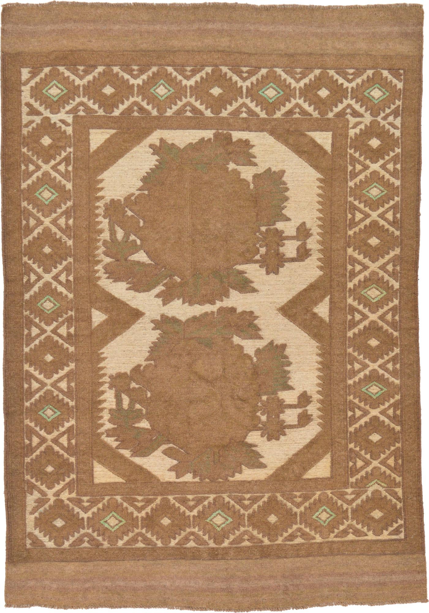 4' x 5' 9 Hand Woven Sumak Wool Rug
