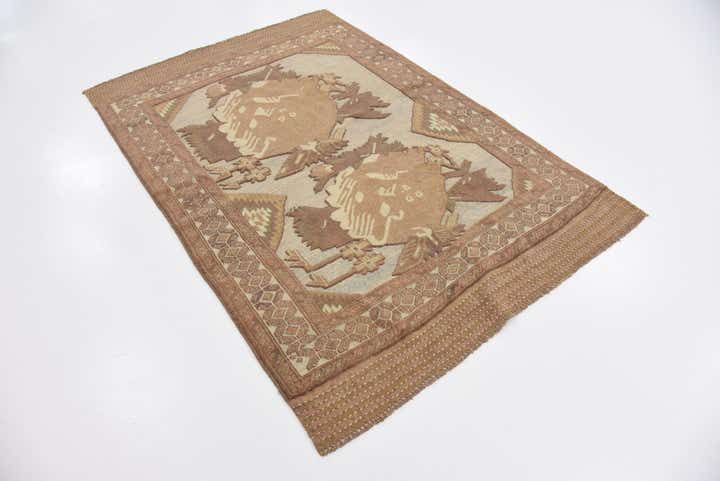 4' x 5' 9 Hand Woven Sumak Wool Rug
