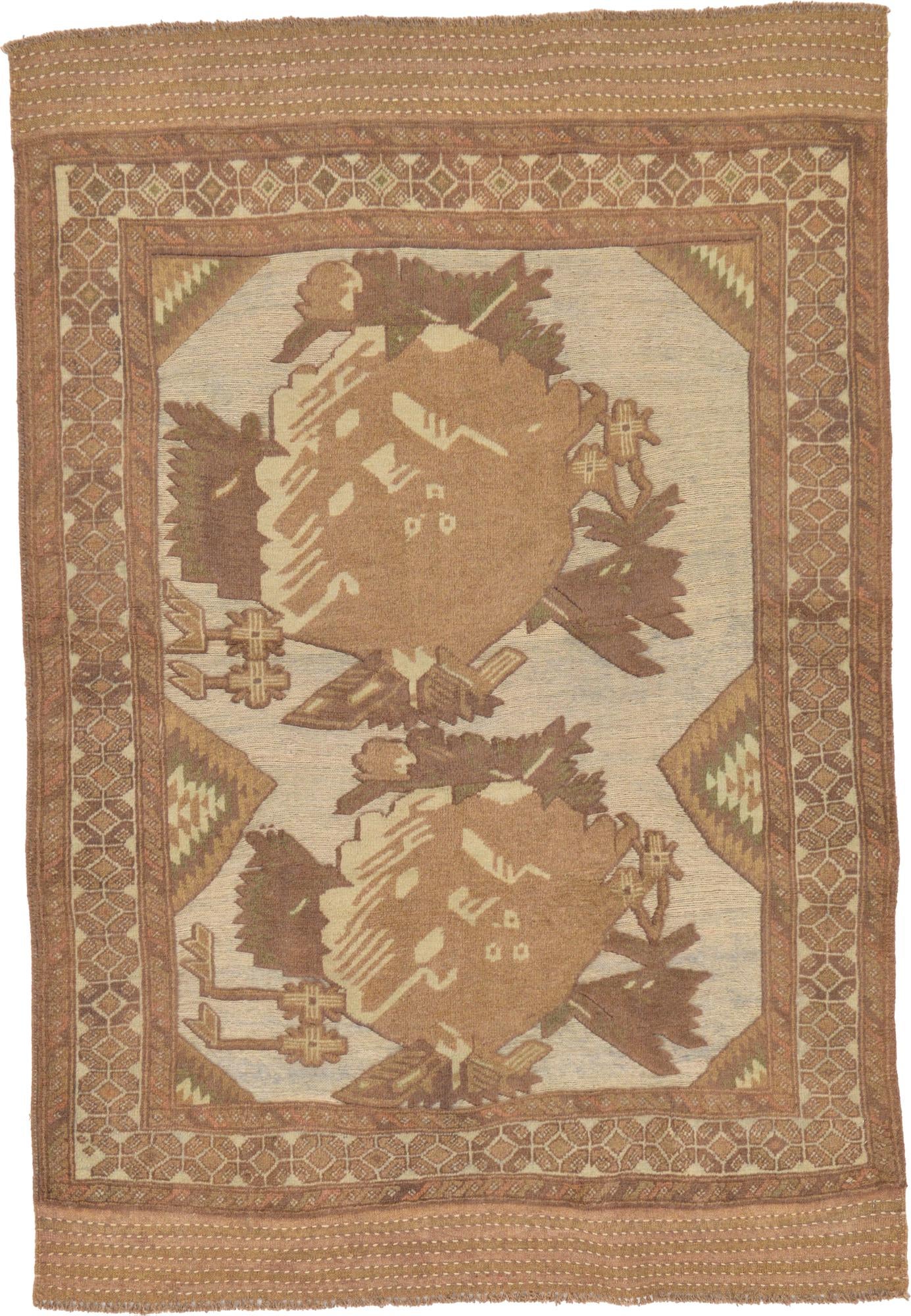 4' x 5' 9 Hand Woven Sumak Wool Rug