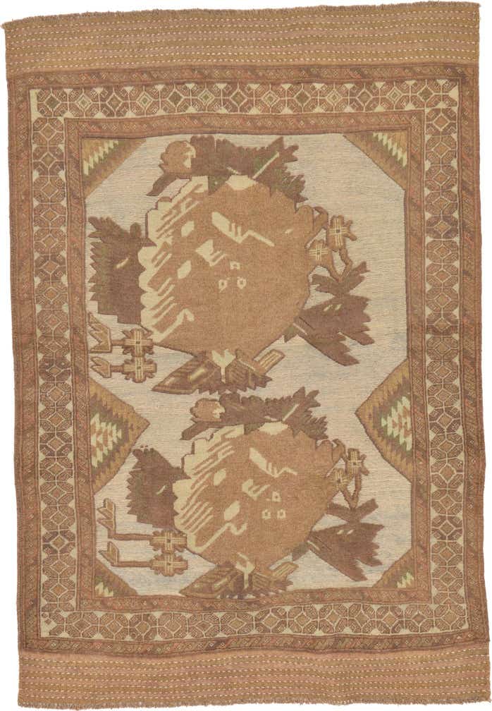 4' x 5' 9 Hand Woven Sumak Wool Rug