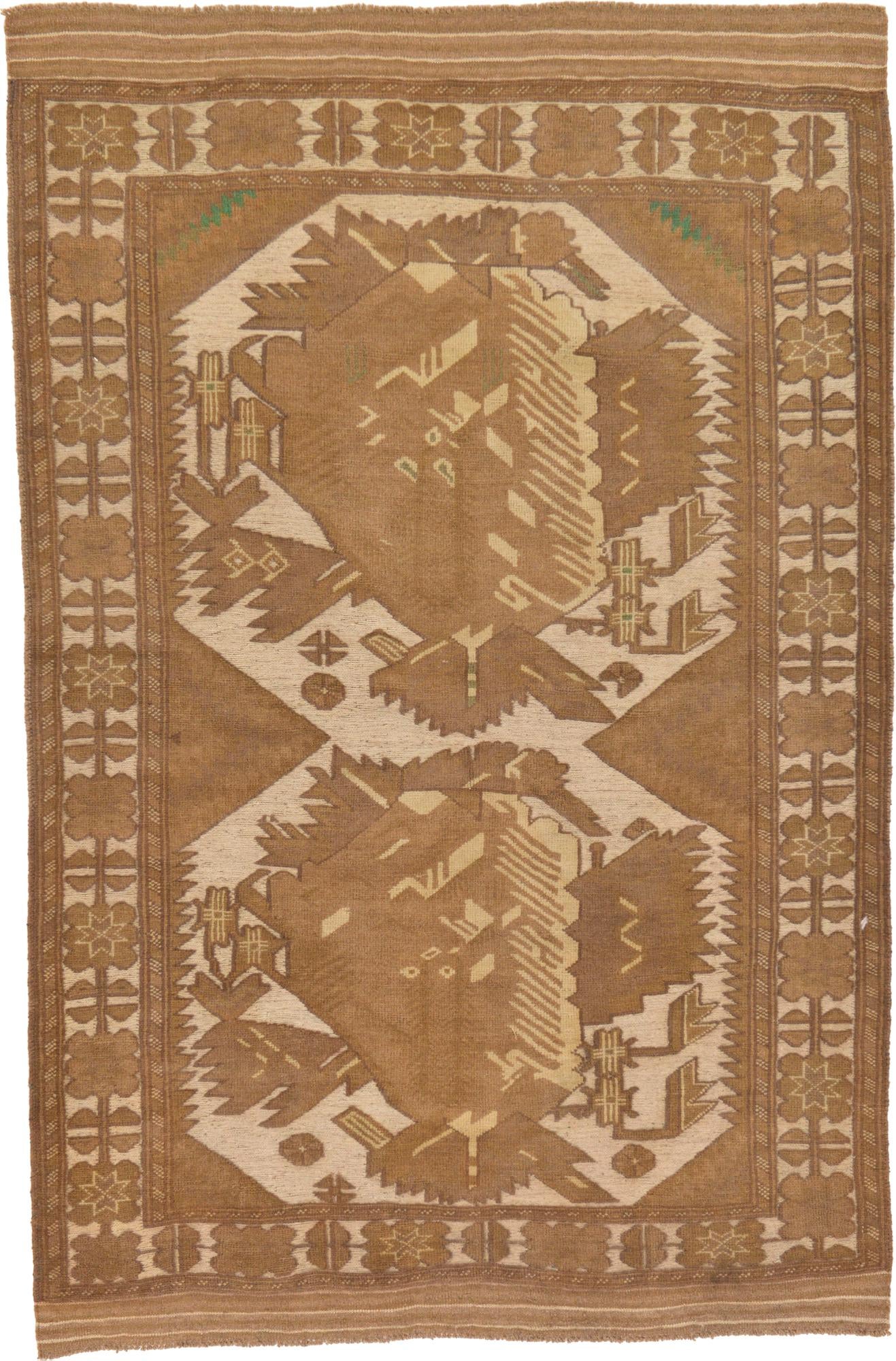 4' 3 x 6' 6 Hand Woven Sumak Wool Rug