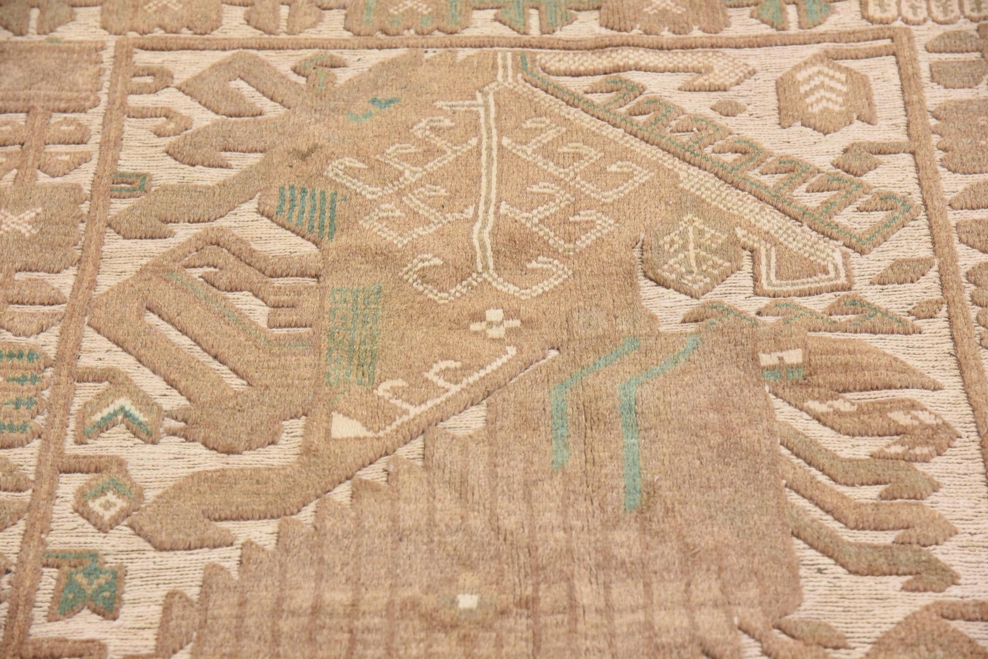 4' x 6' 7 Hand Woven Sumak Wool Rug