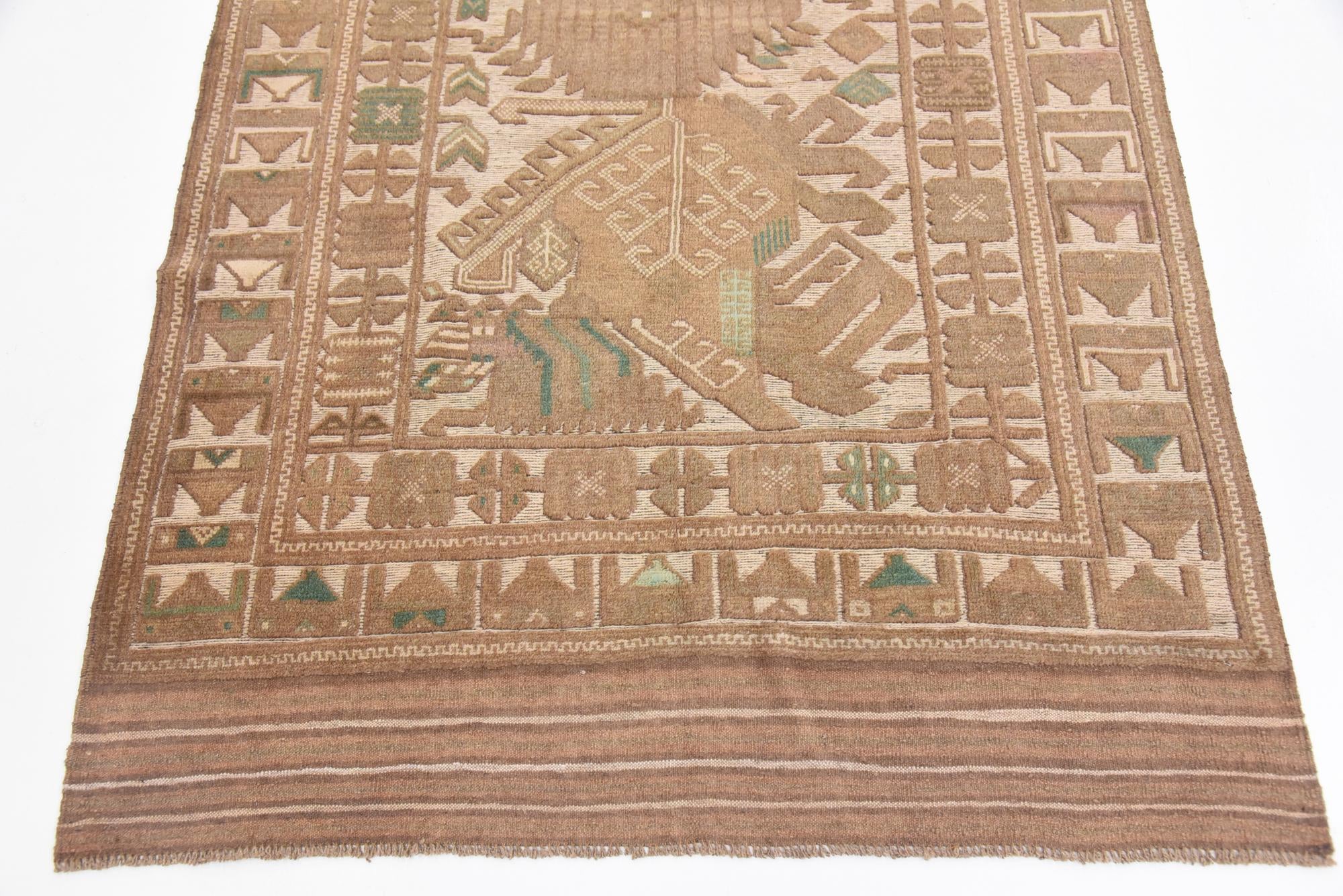 4' x 6' 7 Hand Woven Sumak Wool Rug