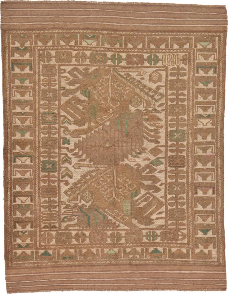 Detail image of 4' x 6' 7 Hand Woven Sumak Wool Rug