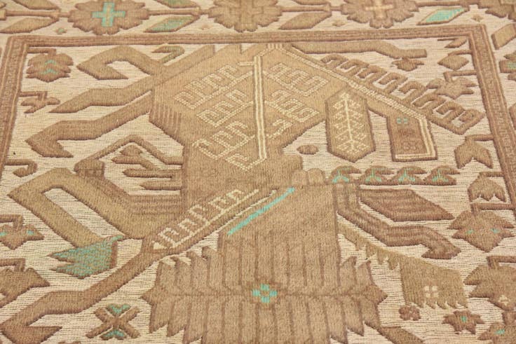 Detail image of 4' 2 x 6' Hand Woven Sumak Wool Rug