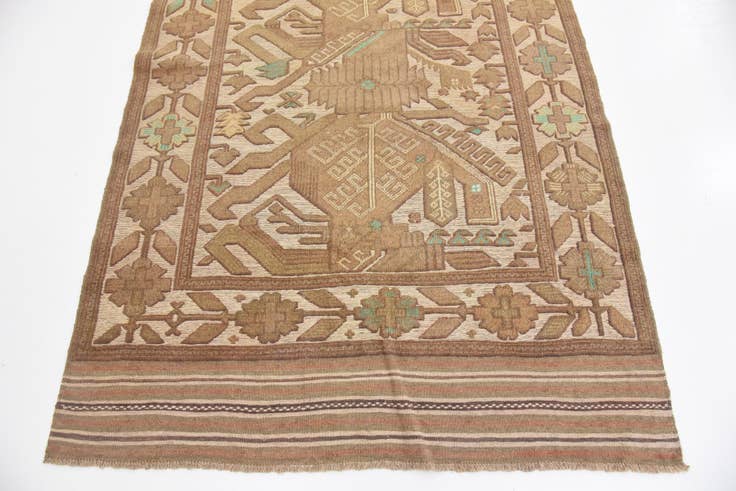 Detail image of 4' 2 x 6' Hand Woven Sumak Wool Rug