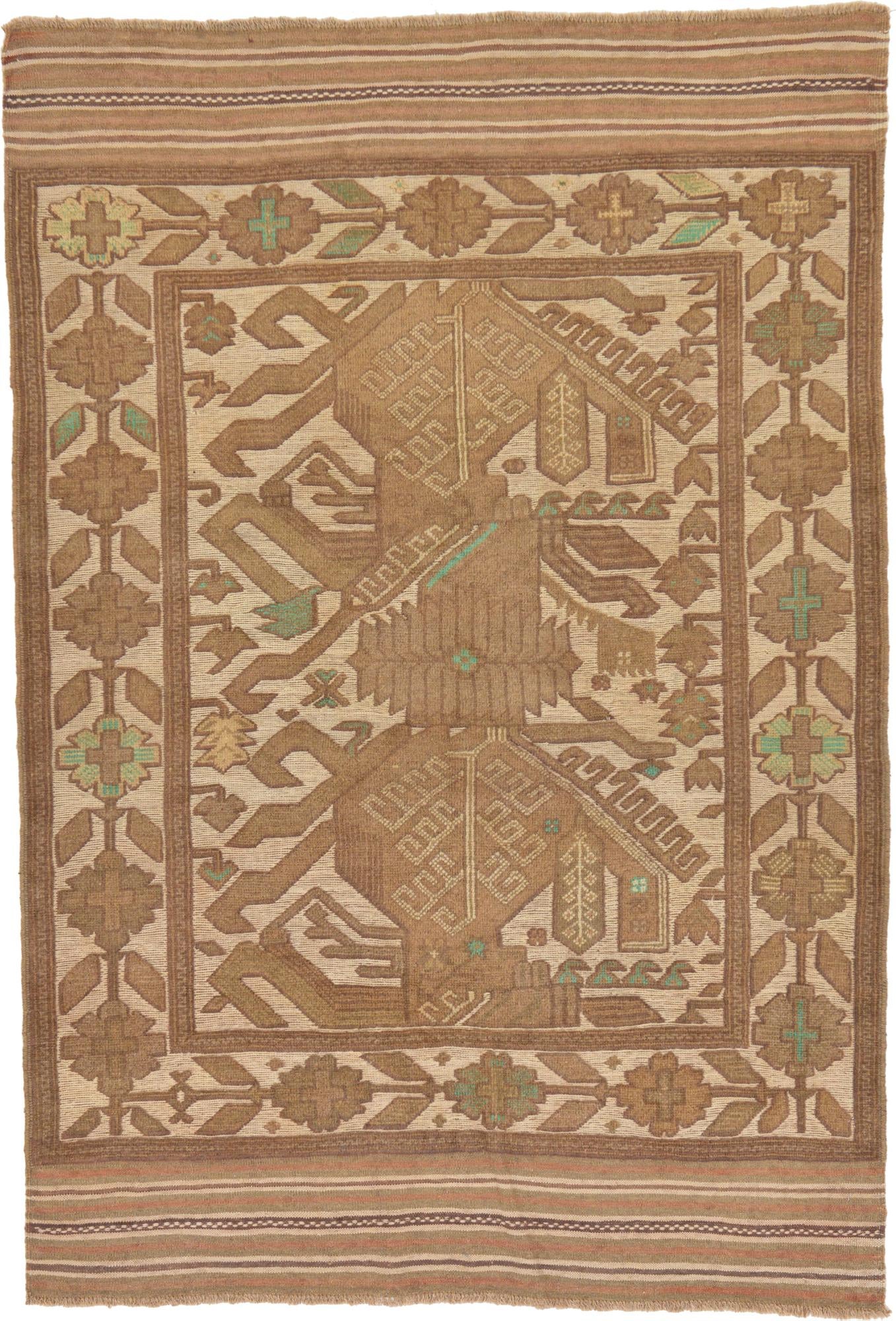 4' 2 x 6' Hand Woven Sumak Wool Rug