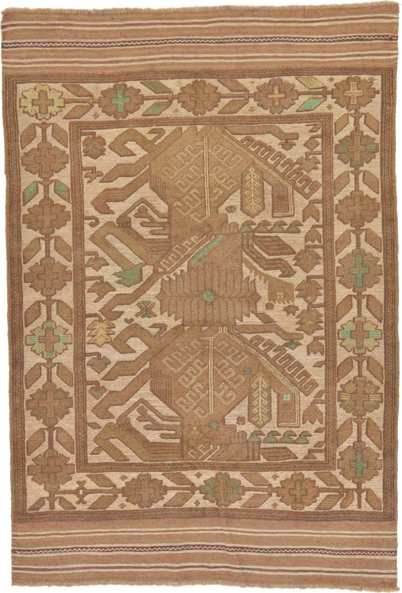 4' 2 x 6' Hand Woven Sumak Wool Rug