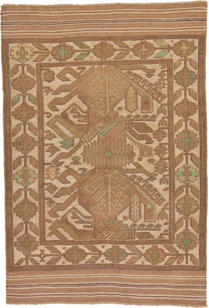 4' 2 x 6' Hand Woven Sumak Wool Rug