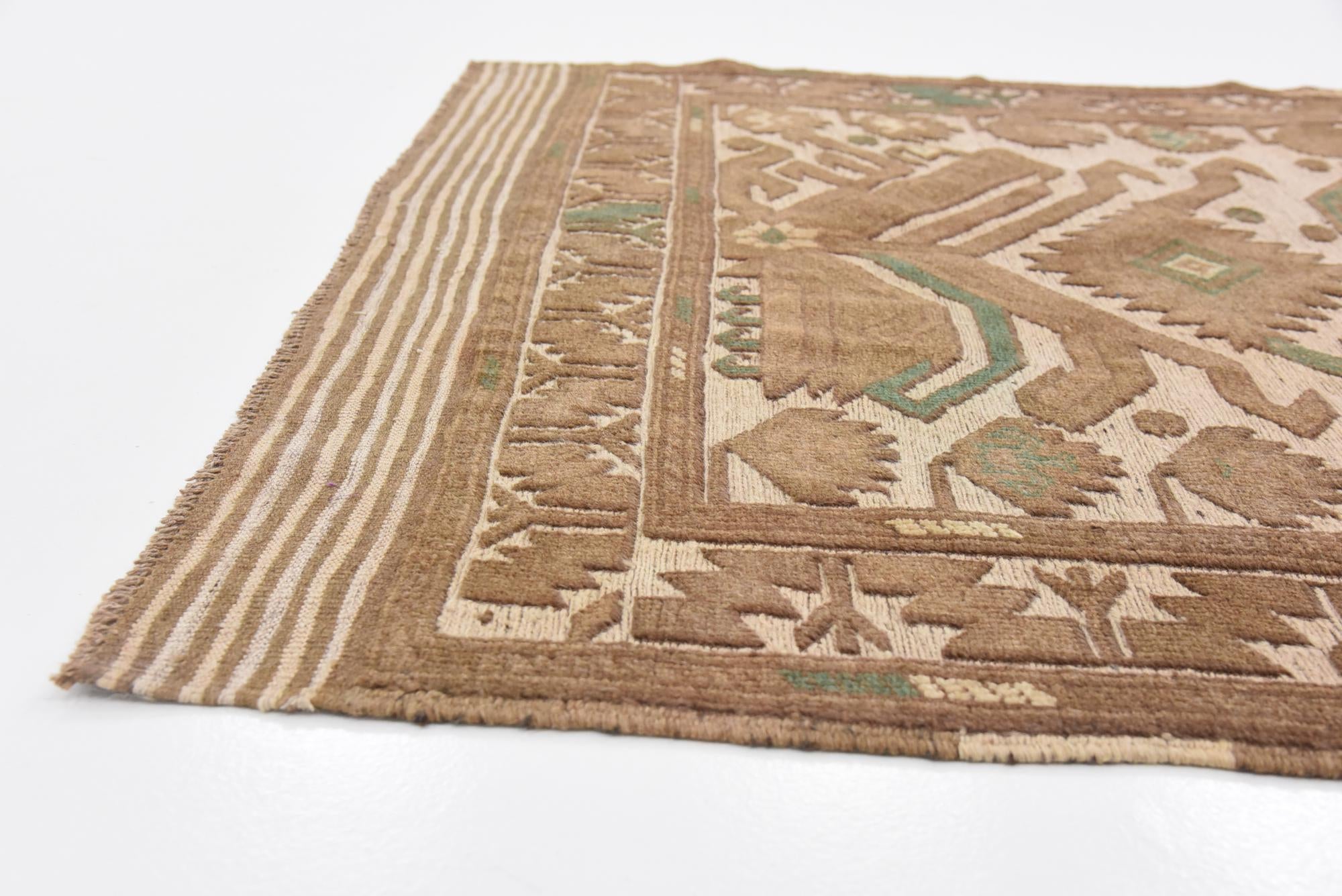 4' x 6' 3 Hand Woven Sumak Wool Rug