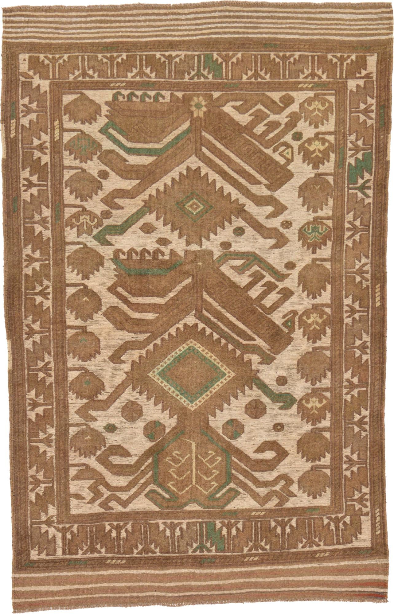 4' x 6' 3 Hand Woven Sumak Wool Rug