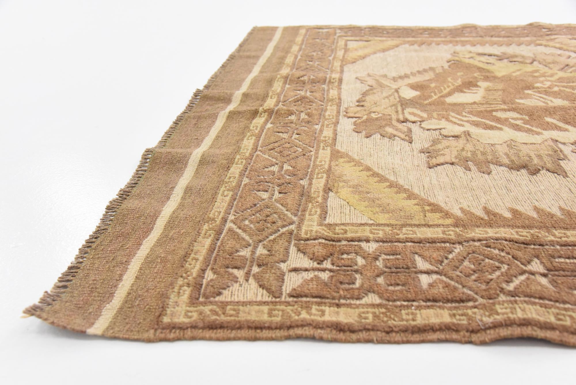 4' x 6' 3 Hand Woven Sumak Wool Rug