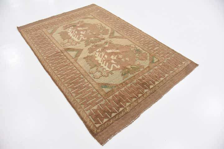 4' 3 x 6' 5 Hand Woven Sumak Wool Rug