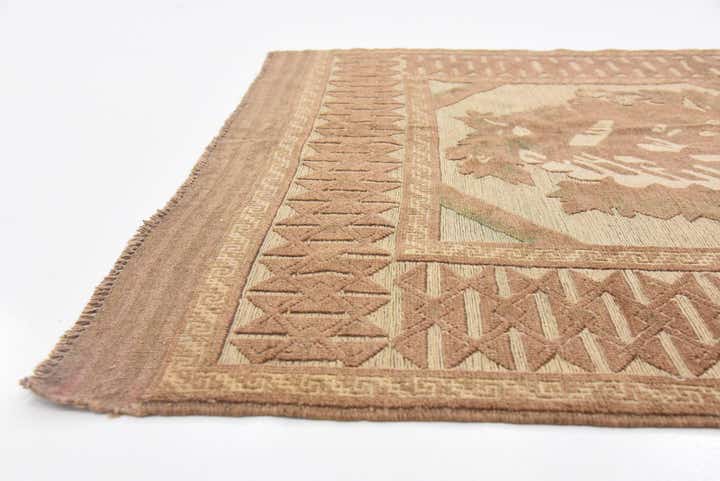 4' 3 x 6' 5 Hand Woven Sumak Wool Rug