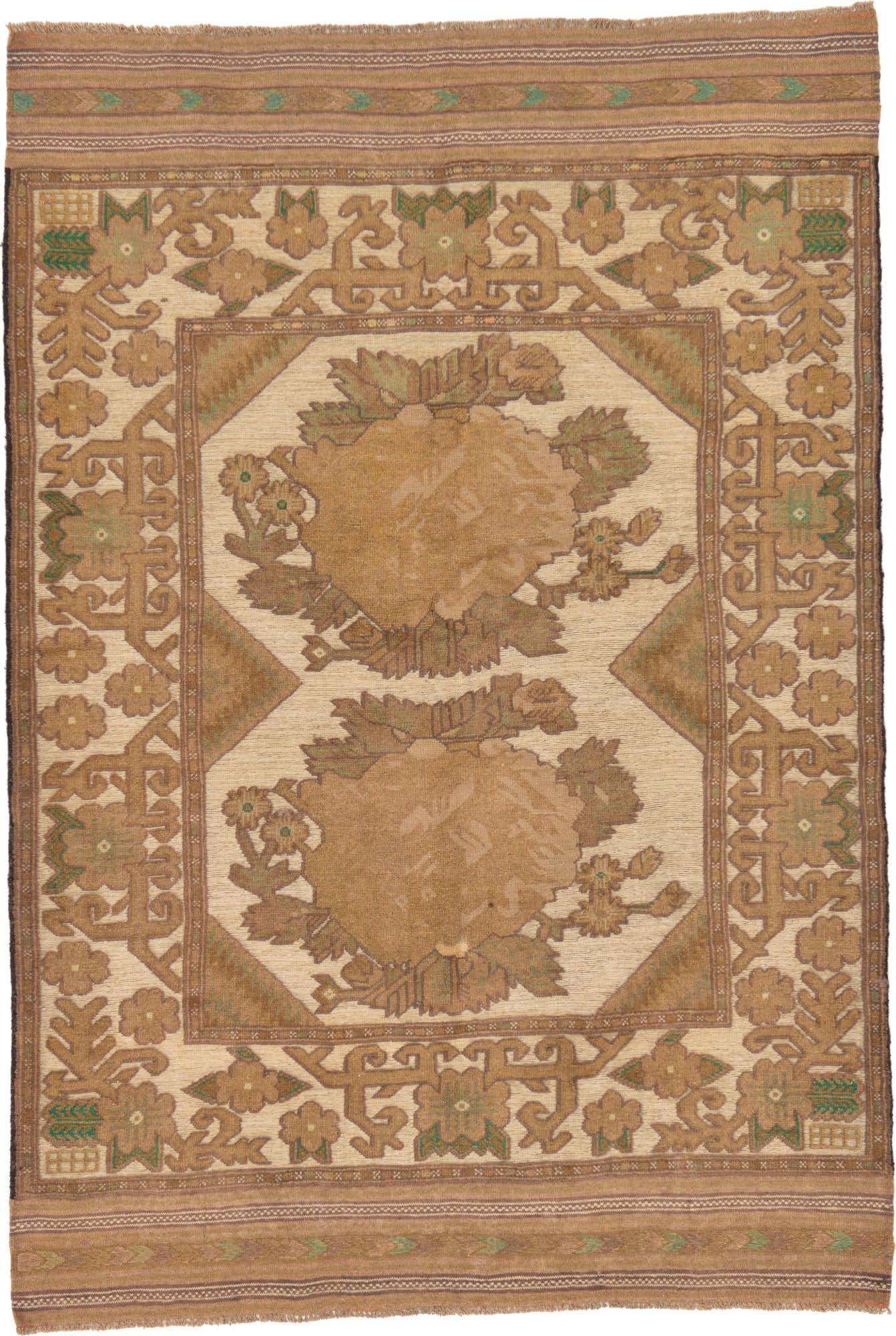 4' 5 x 6' 5 Hand Woven Sumak Wool Rug