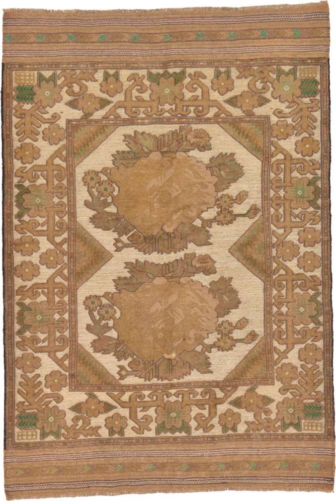4' 5 x 6' 5 Hand Woven Sumak Wool Rug