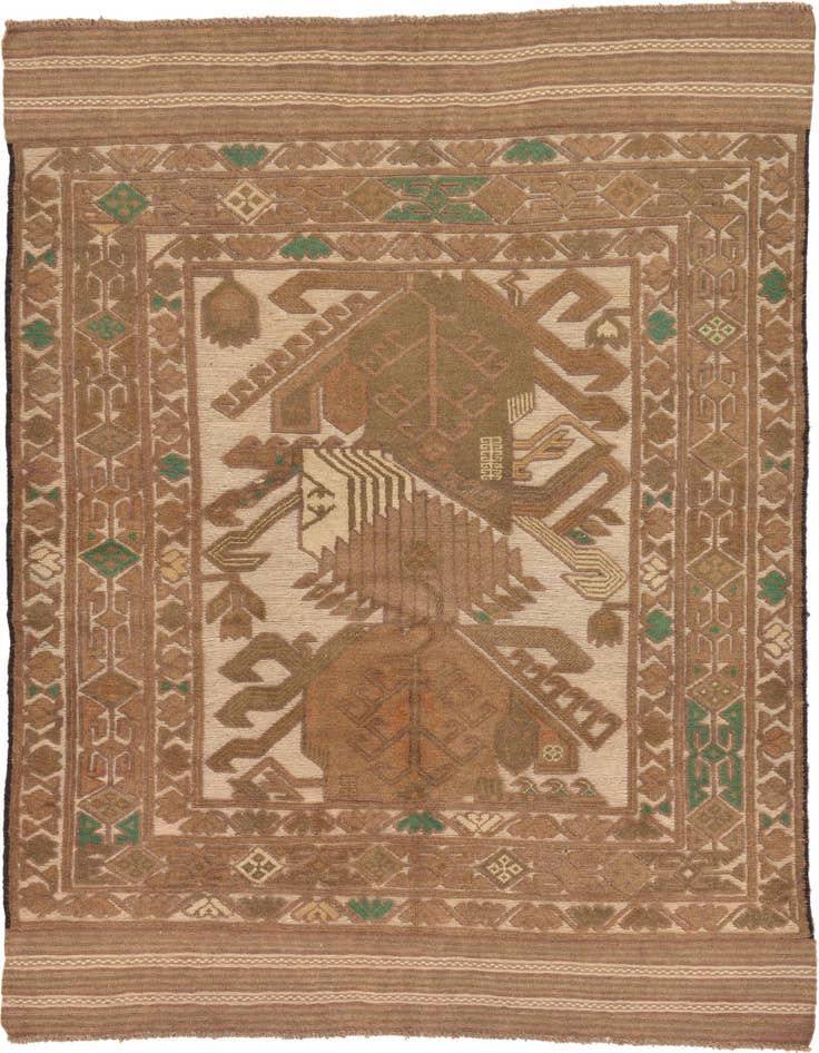 Detail image of 4' x 6' 3 Hand Woven Sumak Wool Rug
