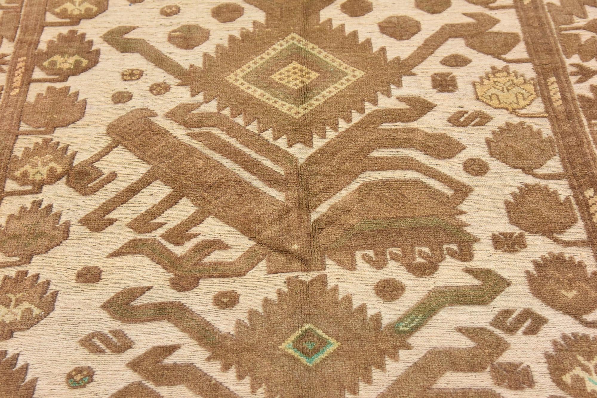 4' 3 x 6' 4 Hand Woven Sumak Wool Rug