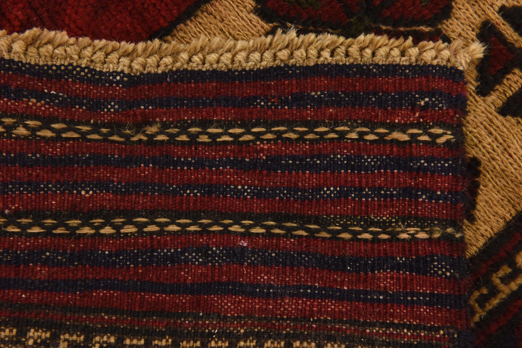 4' 3 x 6' 4 Hand Knotted Sumak Wool Rug