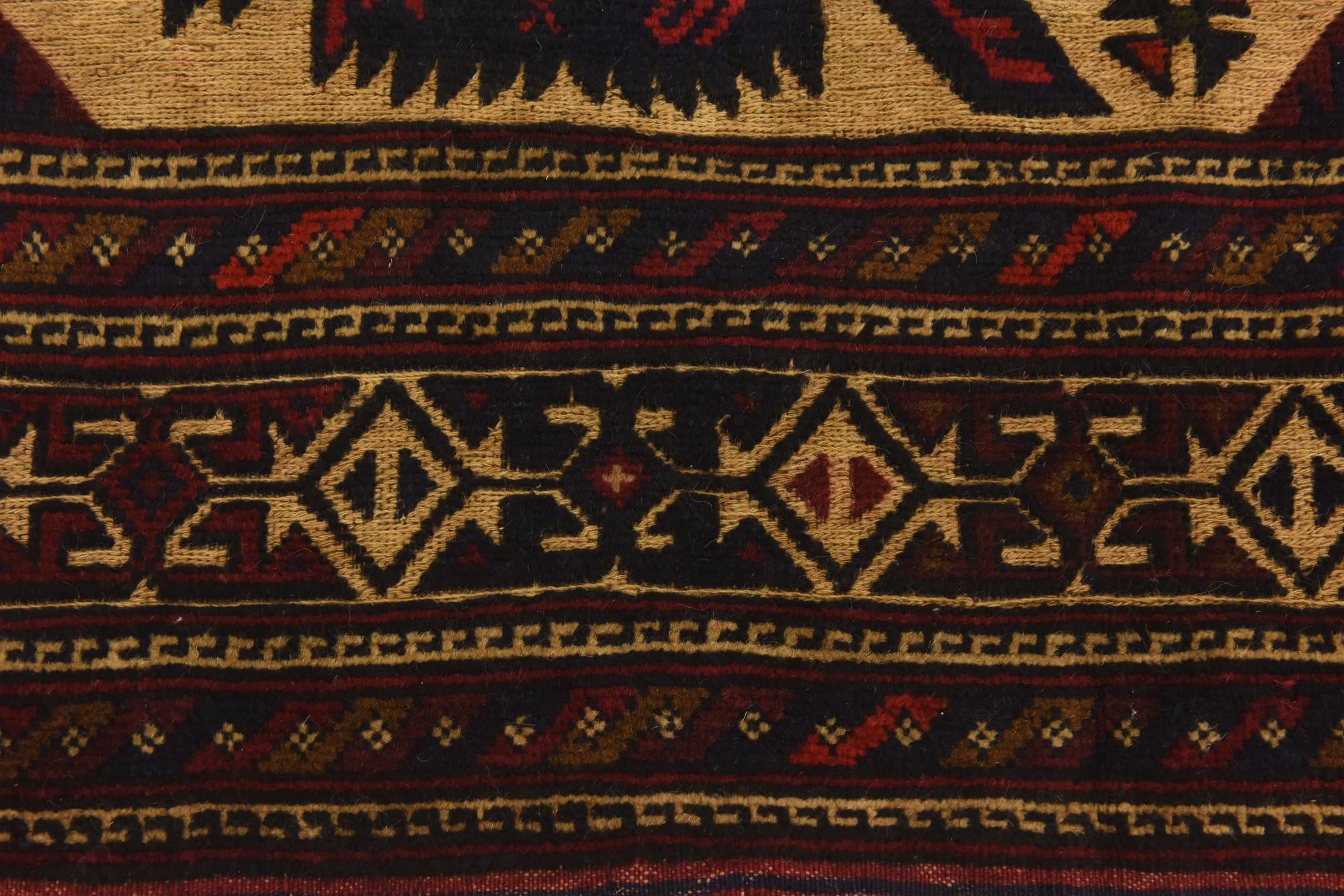 4' 3 x 6' 4 Hand Knotted Sumak Wool Rug