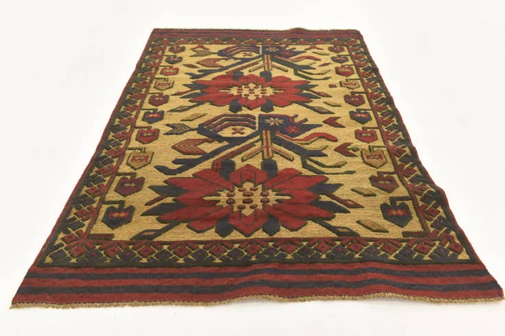 Detail image of 2' 9 x 4' 6 Hand Knotted Sumak Wool Rug