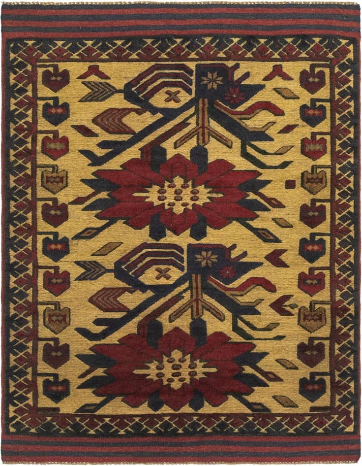 Detail image of 2' 9 x 4' 6 Hand Knotted Sumak Wool Rug