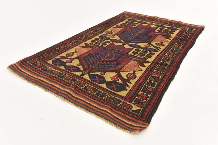 3' x 4' 8 Hand Knotted Sumak Wool Rug