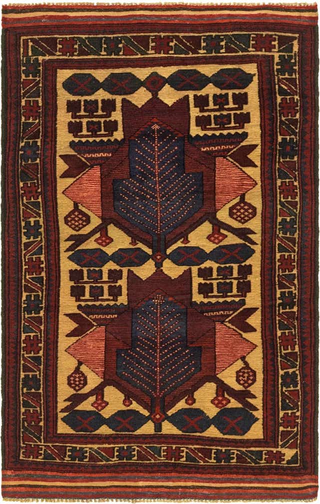 3' x 4' 8 Hand Knotted Sumak Wool Rug