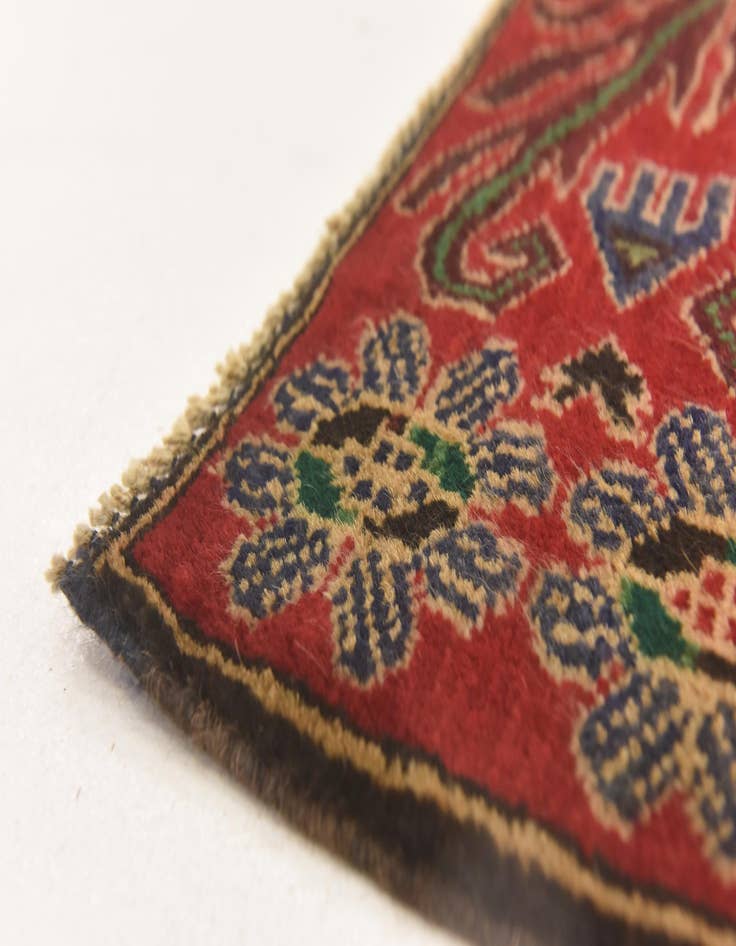 Detail image of 2' 8 x 4' 9  Hand Knotted Sumak Wool Rug