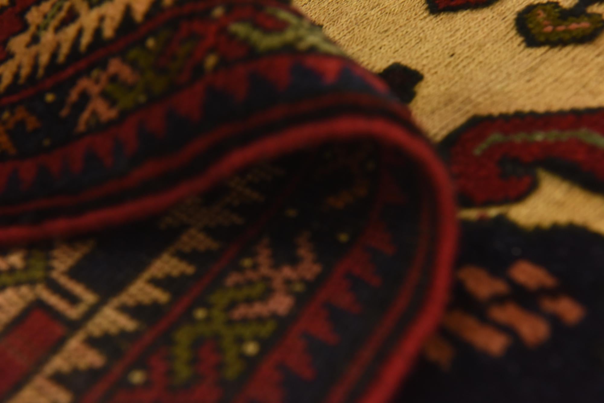 2' 8 x 4' 7 Hand Knotted Sumak Wool Rug