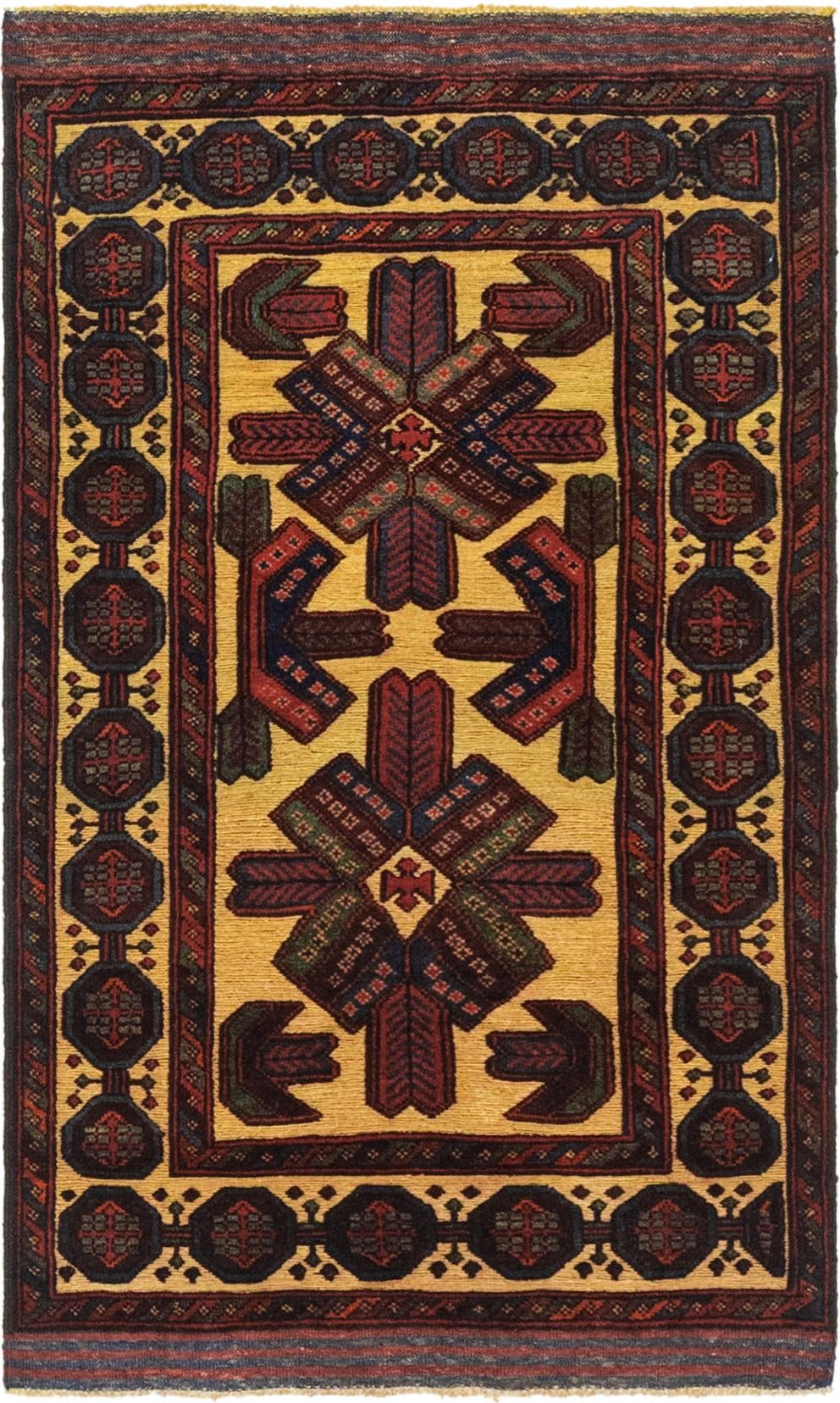2' 10 x 4' 9 Hand Knotted Sumak Wool Rug