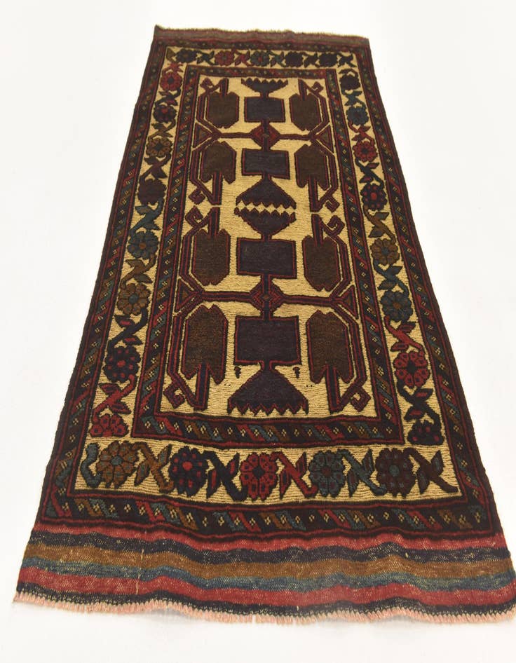 Detail image of 2' 10 x 4' 4 Hand Knotted Sumak Wool Rug