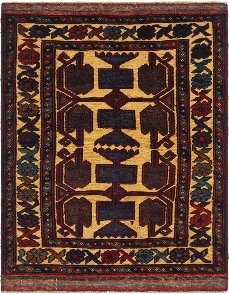 Detail image of 2' 10 x 4' 4 Hand Knotted Sumak Wool Rug