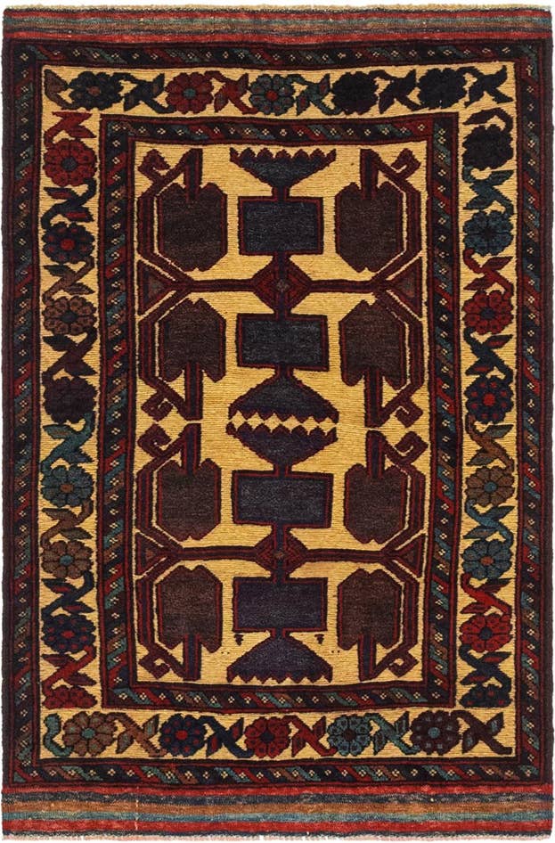 Detail image of 2' 10 x 4' 4 Hand Knotted Sumak Wool Rug