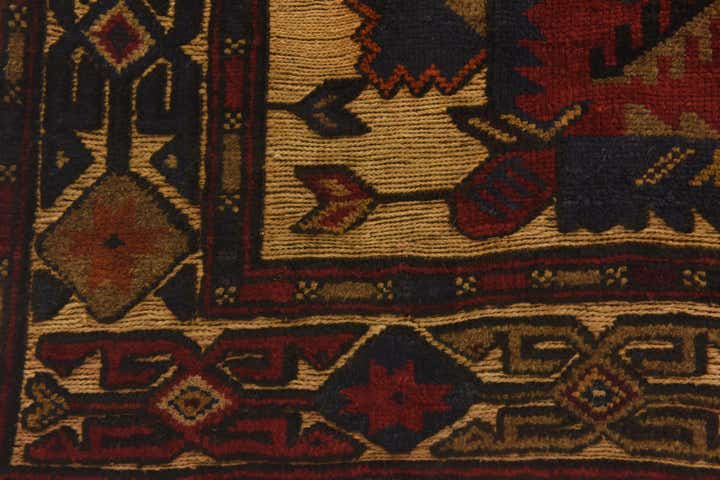 3' 2 x 4' 8 Hand Knotted Sumak Wool Rug