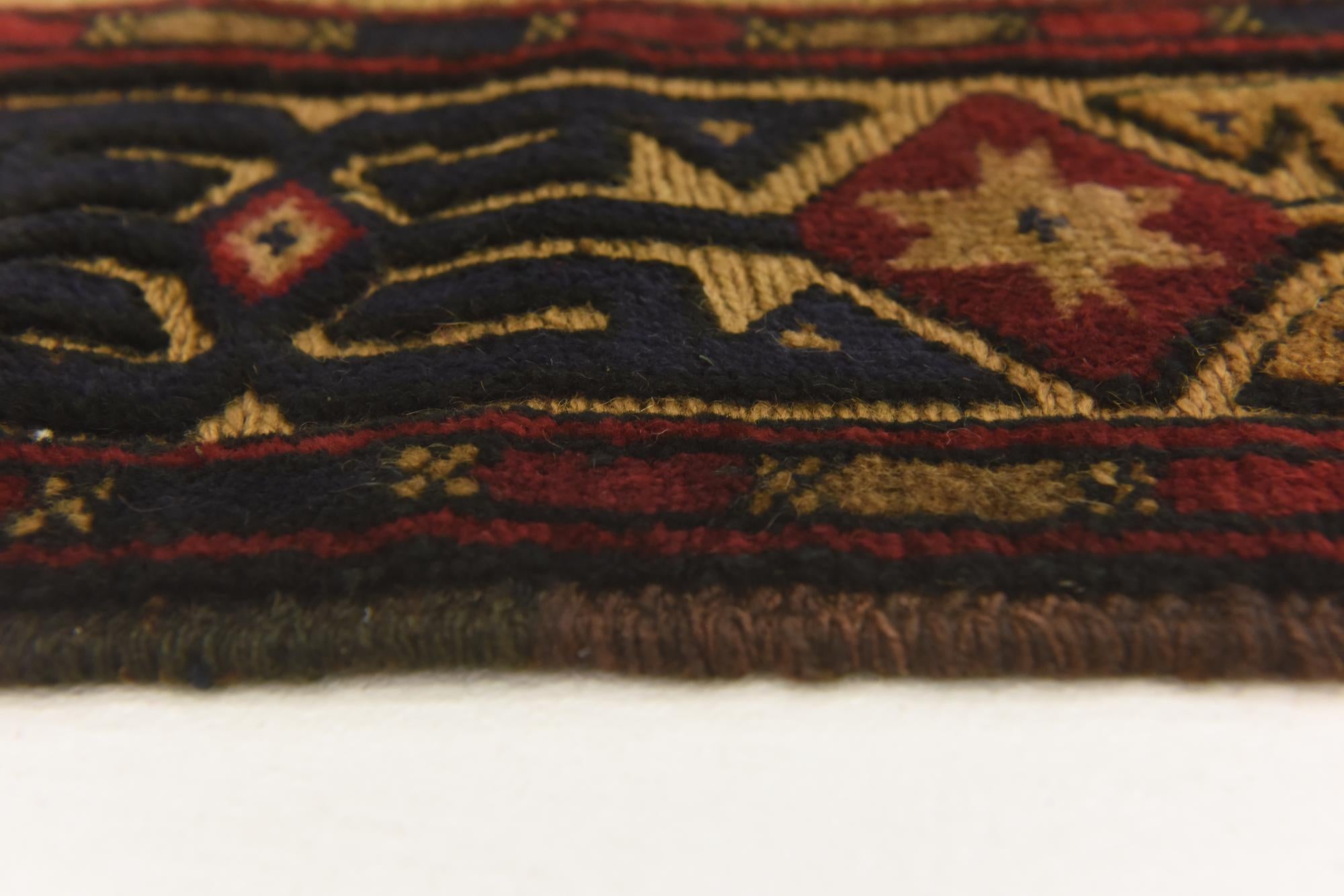 3' 2 x 4' 8 Hand Knotted Sumak Wool Rug