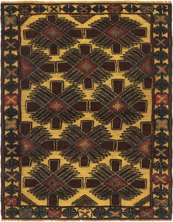 Detail image of 2' 8 x 4' 9 Hand Knotted Sumak Wool Rug