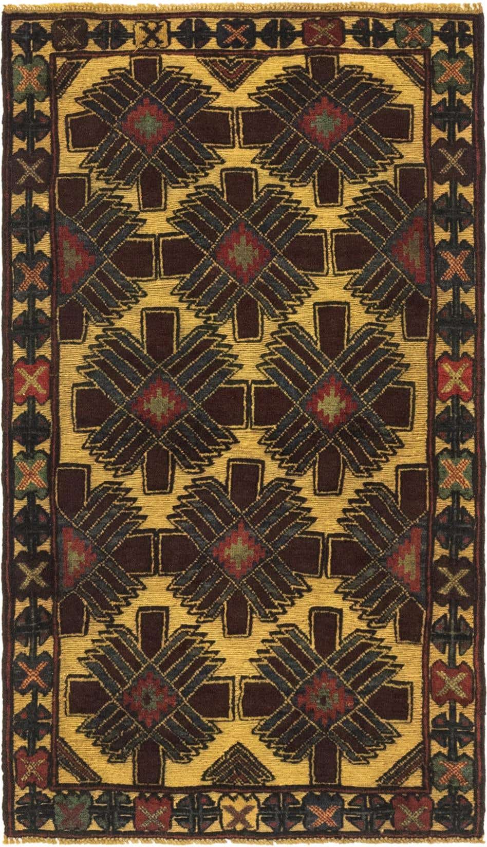 2' 8 x 4' 9 Hand Knotted Sumak Wool Rug