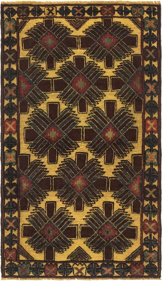 Detail image of 2' 8 x 4' 9 Hand Knotted Sumak Wool Rug