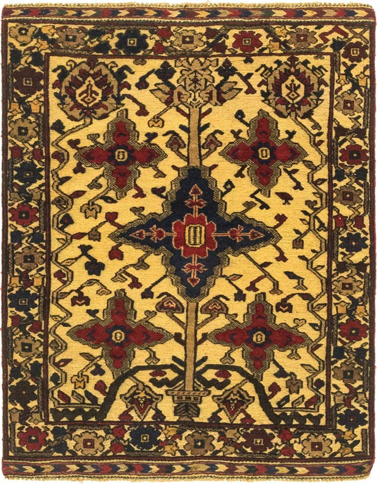 Detail image of 3' 1 x 4' 5 Hand Knotted Sumak Wool Rug