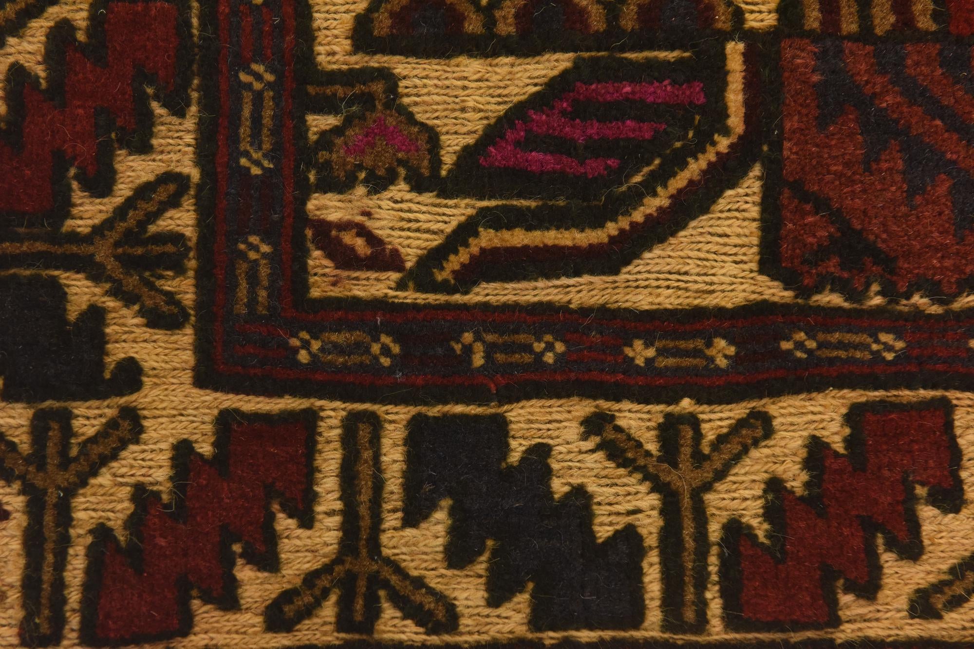 3' 1 x 4' 9 Hand Knotted Sumak Wool Rug