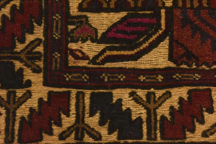 3' 1 x 4' 9 Hand Knotted Sumak Wool Rug