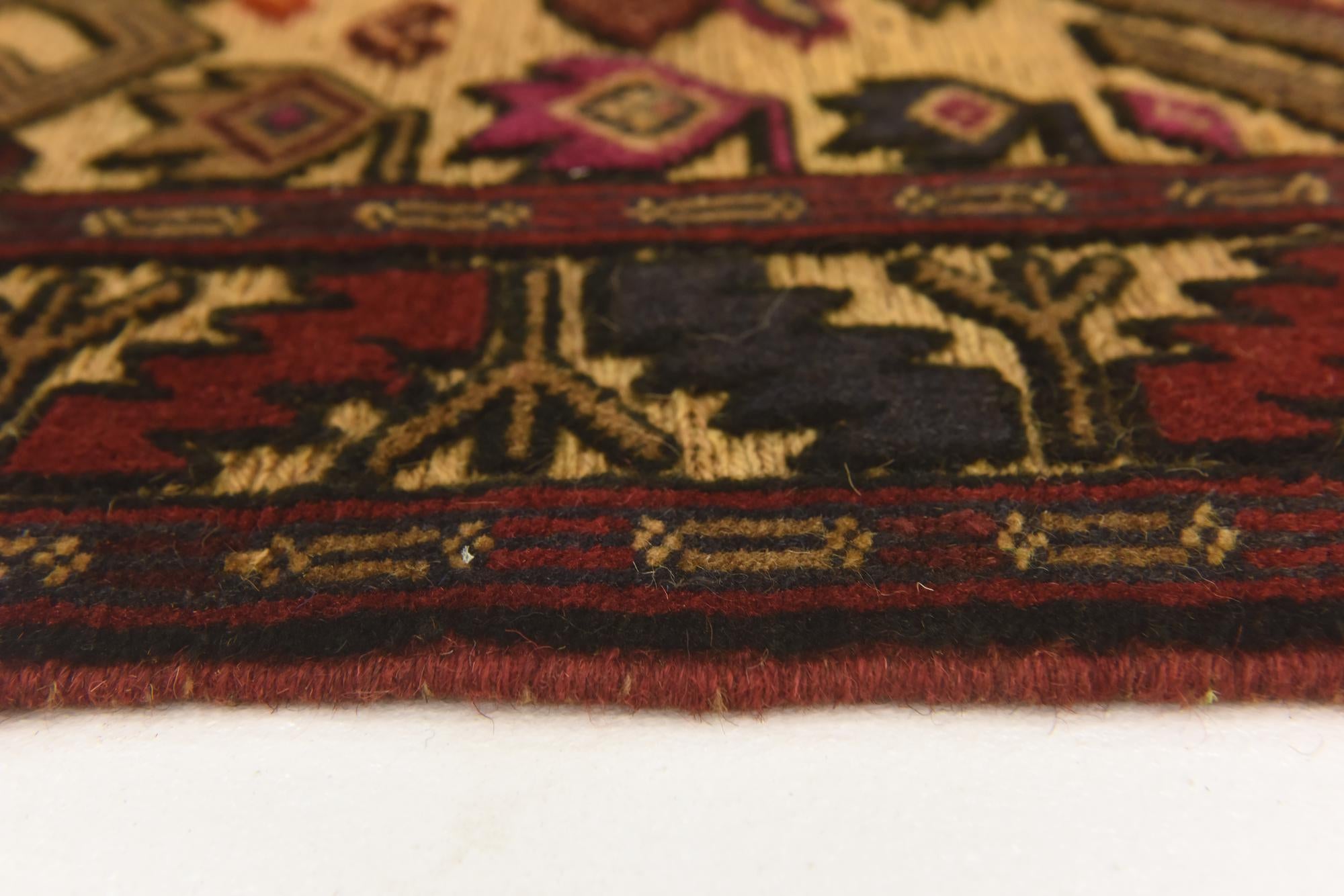 3' 1 x 4' 9 Hand Knotted Sumak Wool Rug