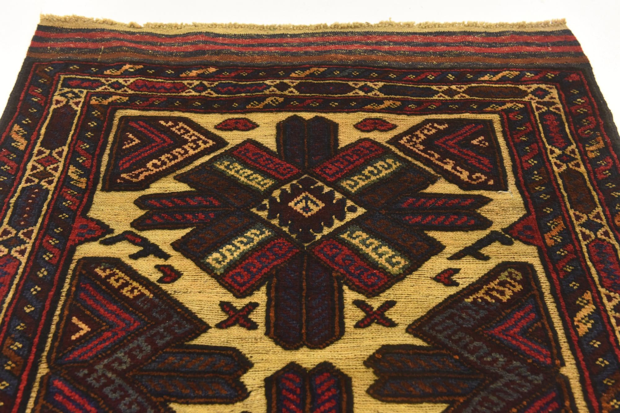 3' 1 x 4' 4 Hand Knotted Sumak Wool Rug