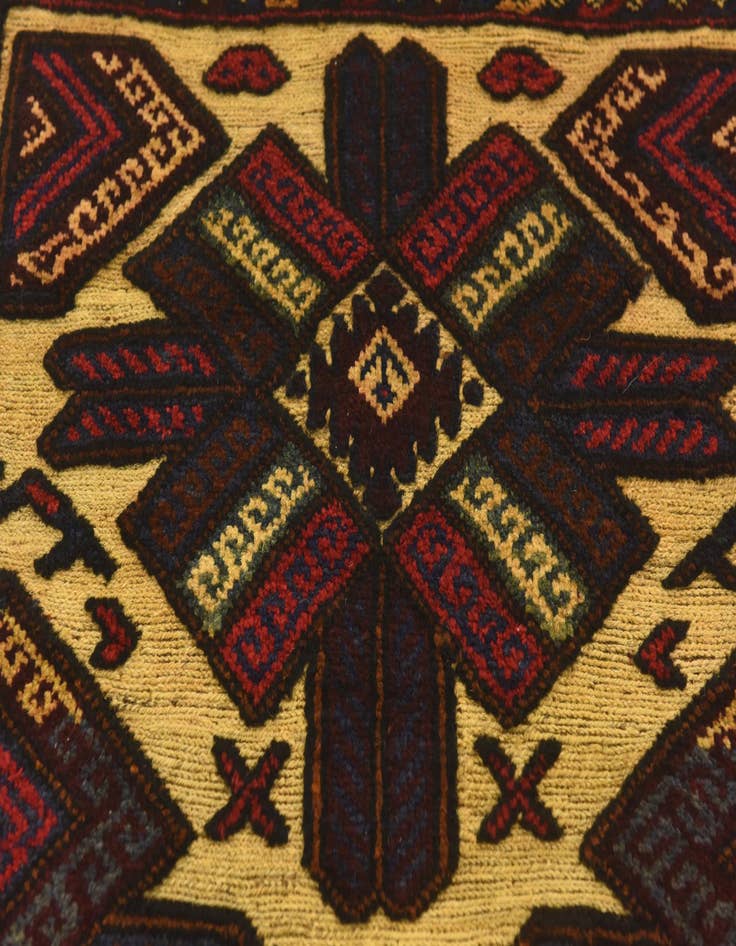 Detail image of 3' 1 x 4' 4  Hand Knotted Sumak Wool Rug