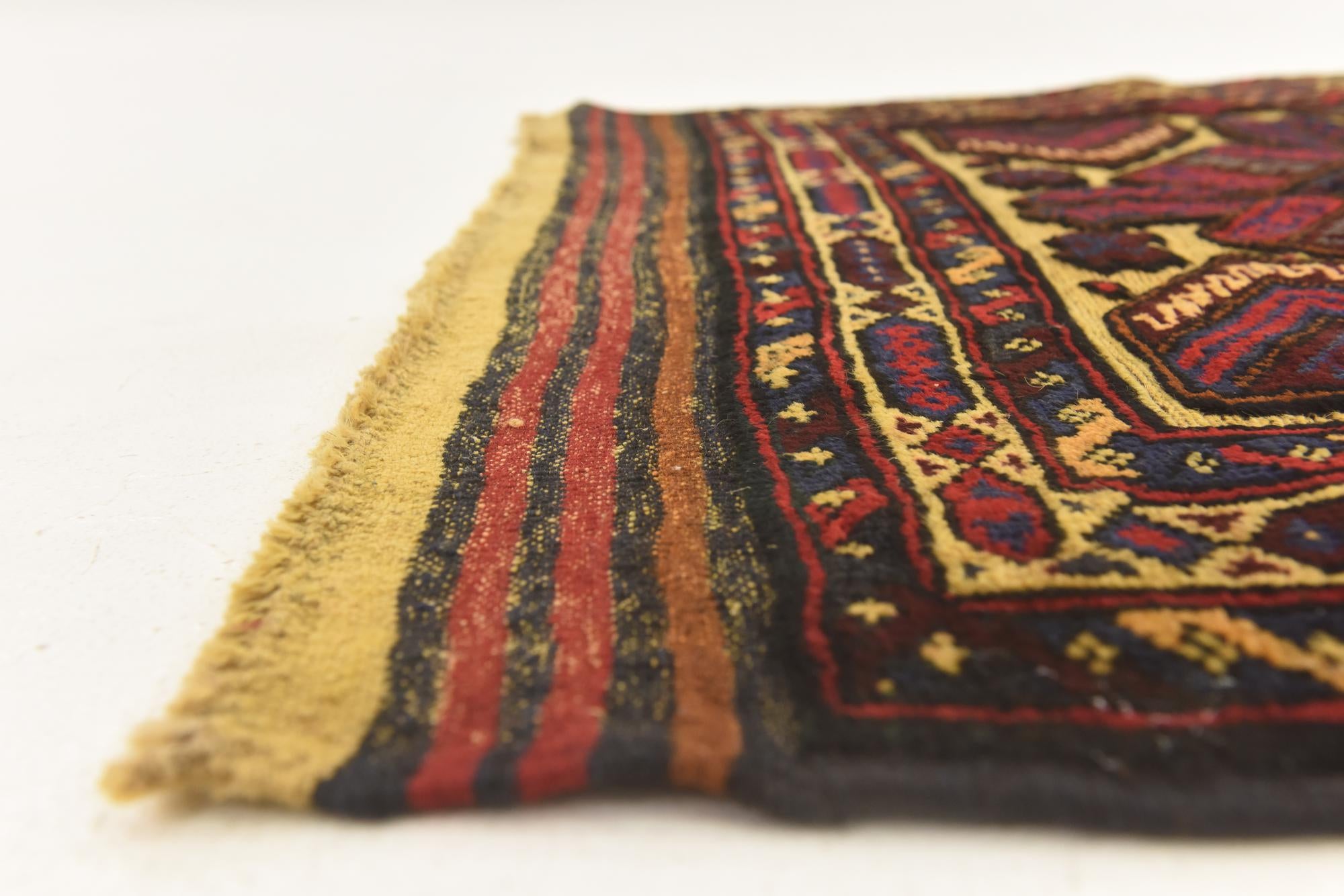 3' 1 x 4' 4 Hand Knotted Sumak Wool Rug