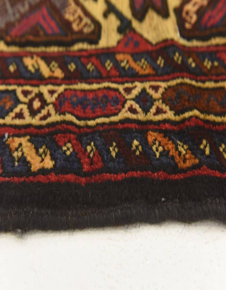 Detail image of 3' 1 x 4' 4  Hand Knotted Sumak Wool Rug