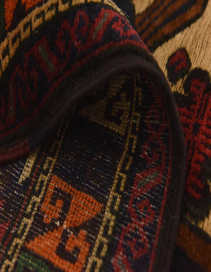 Detail image of 2' 8 x 4' 5  Hand Knotted Sumak Wool Rug