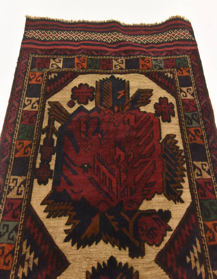 Detail image of 2' 8 x 4' 5  Hand Knotted Sumak Wool Rug