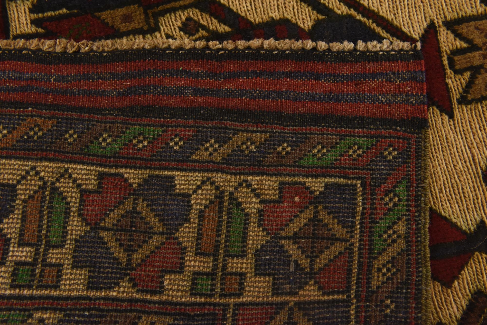 3' 2 x 4' 9 Hand Knotted Sumak Wool Rug